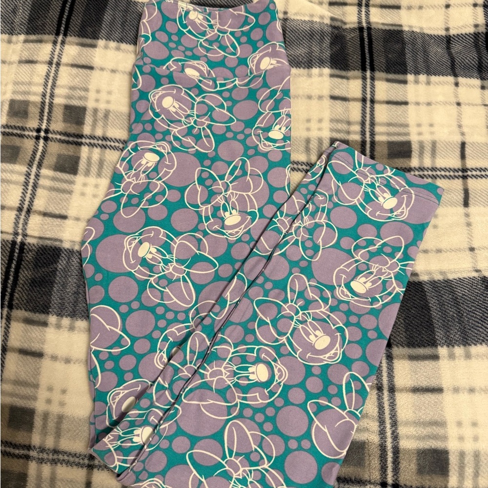 LuLaRoe Purple and Teal Disney  Patterned Leggings